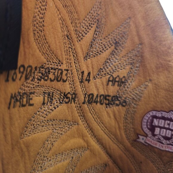 Nocona Boots Men's 14AAA Narrow Bullhide Black Leather Cowboy Western Boots - Picture 7 of 14